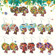 Load image into Gallery viewer, 8PCS Double Sided Diamond Painting Earrings Girl Diamond Glitter Art Earring Kit