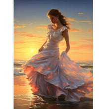 Load image into Gallery viewer, Diamond Painting - Full Square - seaside girl (30*40CM)