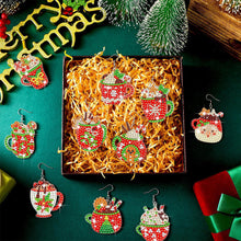 Load image into Gallery viewer, 9PCS Christmas Cup Diamond Painting Earrings Dangle Drop Diamond Art Earring Kit