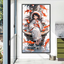 Load image into Gallery viewer, AB Diamond Painting - Full Round - goldfish and girl (40*70CM)