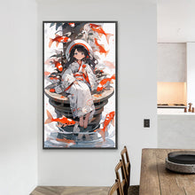 Load image into Gallery viewer, AB Diamond Painting - Full Round - goldfish and girl (40*70CM)