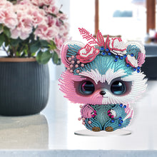 Load image into Gallery viewer, Acrylic Lion Raccoon Diamonds Painting Desktop Decorations for Office Decor