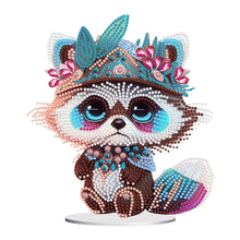 Load image into Gallery viewer, Acrylic Lion Raccoon Diamonds Painting Desktop Decorations for Office Decor