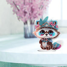 Load image into Gallery viewer, Acrylic Lion Raccoon Diamonds Painting Desktop Decorations for Office Decor