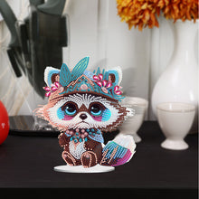 Load image into Gallery viewer, Acrylic Lion Raccoon Diamonds Painting Desktop Decorations for Office Decor