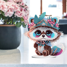Load image into Gallery viewer, Acrylic Lion Raccoon Diamonds Painting Desktop Decorations for Office Decor