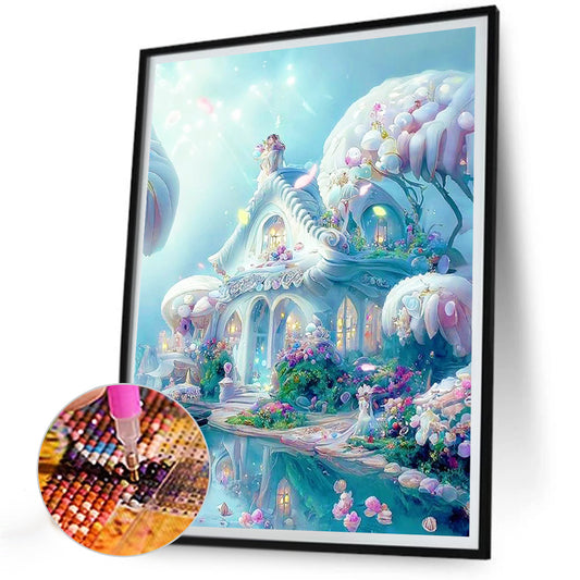 Diamond Painting - Full Round - white dream house (30*40CM)