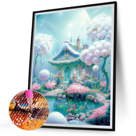 Diamond Painting - Full Round - white dream house (30*40CM)