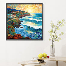 Load image into Gallery viewer, Diamond Painting - Full Round - seaside town sunrise (30*30CM)