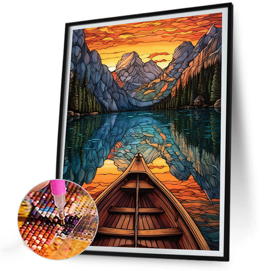 Diamond Painting - Full Round - boat flowing water (30*40CM)