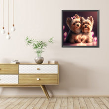 Load image into Gallery viewer, AB Diamond Painting - Full Round - two yorkies (40*40CM)