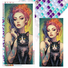 Load image into Gallery viewer, Diamond Painting - Full Round - black cat girl (40*80CM)