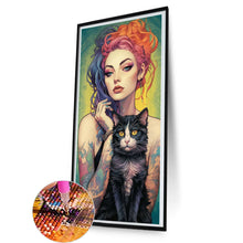 Load image into Gallery viewer, Diamond Painting - Full Round - black cat girl (40*80CM)