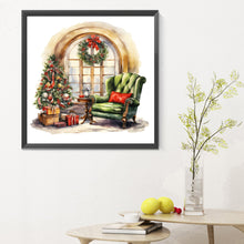 Load image into Gallery viewer, Diamond Painting - Full Round - Christmas atmosphere cabin (30*30CM)