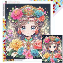 Load image into Gallery viewer, Diamond Painting - Full Square - girl and flower (50*60CM)