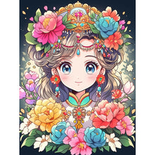 Load image into Gallery viewer, Diamond Painting - Full Square - girl and flower (50*60CM)