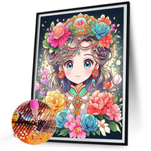 Load image into Gallery viewer, Diamond Painting - Full Square - girl and flower (50*60CM)