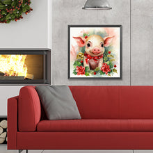 Load image into Gallery viewer, Diamond Painting - Full Round - Christmas winter piggy (30*30CM)