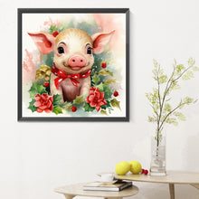 Load image into Gallery viewer, Diamond Painting - Full Round - Christmas winter piggy (30*30CM)