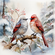 Load image into Gallery viewer, Diamond Painting - Full Round - Christmas winter two birds (30*30CM)