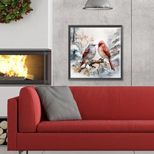 Load image into Gallery viewer, Diamond Painting - Full Round - Christmas winter two birds (30*30CM)