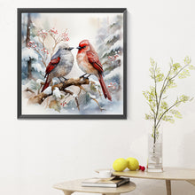 Load image into Gallery viewer, Diamond Painting - Full Round - Christmas winter two birds (30*30CM)