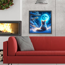 Load image into Gallery viewer, Diamond Painting - Full Round - Kitten under the moon (30*30CM)