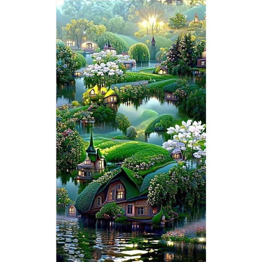 AB Diamond Painting - Full Square - Dream Green Manor (40*70CM)