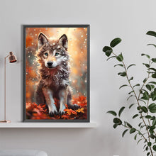 Load image into Gallery viewer, Diamond Painting - Full Round - Wolf under the maple leaves and water drops (40*60CM)
