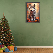 Load image into Gallery viewer, Diamond Painting - Full Round - Wolf under the maple leaves and water drops (40*60CM)
