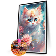 Load image into Gallery viewer, Diamond Painting - Full Round - Kitten under flying flowers (40*60CM)
