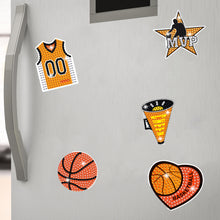 Load image into Gallery viewer, 2 PCS Basketball Round Diamond Painting Magnet Refrigerator for Fridge Car Decor
