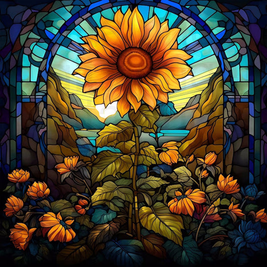 AB Diamond Painting - Full Square - Flowers and sunflowers (30*30CM)