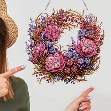 Load image into Gallery viewer, Special Shaped+Round Flower Crystal Painting Wreath Christmas Spot Drill Garland