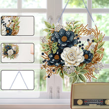 Load image into Gallery viewer, Christmas Flower Special Shaped+Round Diamond Painting Wall Decor Wreath (#3)