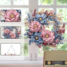 Load image into Gallery viewer, Christmas Flower Special Shaped+Round Diamond Painting Wall Decor Wreath (#6)