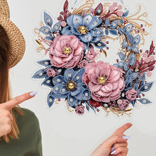 Load image into Gallery viewer, Christmas Flower Special Shaped+Round Diamond Painting Wall Decor Wreath (#6)