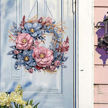 Load image into Gallery viewer, Christmas Flower Special Shaped+Round Diamond Painting Wall Decor Wreath (#6)