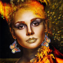 Load image into Gallery viewer, 10 Pairs Double Sided Diamond Painting Earring Making Kit (Colourful Butterfly)