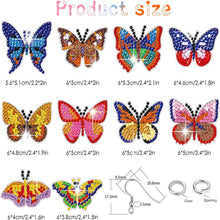 Load image into Gallery viewer, 10 Pairs Double Sided Diamond Painting Earring Making Kit (Colourful Butterfly)