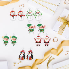 Load image into Gallery viewer, 10 Pairs Double Sided Diamond Painting DIY Earring Making Kit (Merry Christmas)