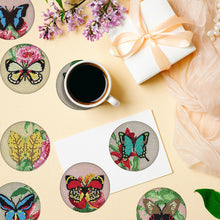 Load image into Gallery viewer, 8PCS Acrylic Diamond Painting Coasters Kits with Holder for Adults(Butterfly #1)
