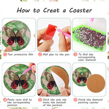 Load image into Gallery viewer, 8PCS Acrylic Diamond Painting Coasters Kits with Holder for Adults(Butterfly #1)