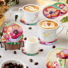 Load image into Gallery viewer, 8PCS Acrylic Diamond Painting Coasters Kits with Holder for Beginner (Red Rose)