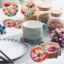 Load image into Gallery viewer, 8PCS Acrylic Diamond Painting Coasters Kits with Holder for Beginner (Red Rose)