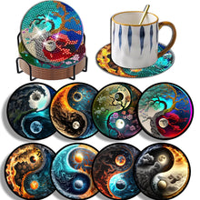 Load image into Gallery viewer, 8PCS Acrylic Diamond Painting Coasters Kits with Holder (Yin-Yang Chart)