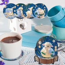 Load image into Gallery viewer, 8PCS Acrylic Diamond Painting Coasters Kits with Holder for Beginner (Sheep)