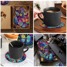 Load image into Gallery viewer, 8PCS Acrylic Diamond Painting Coasters Kits with Holder for Adult (Butterfly #8)