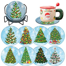 Load image into Gallery viewer, 8PCS Acrylic Diamond Painting Coasters Kits with Holder (Christmas Tree)