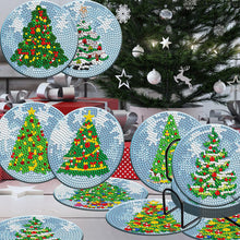 Load image into Gallery viewer, 8PCS Acrylic Diamond Painting Coasters Kits with Holder (Christmas Tree)